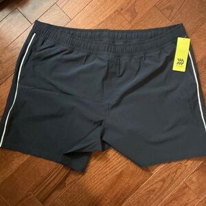 All in Motion Black Shorts with White Stripe